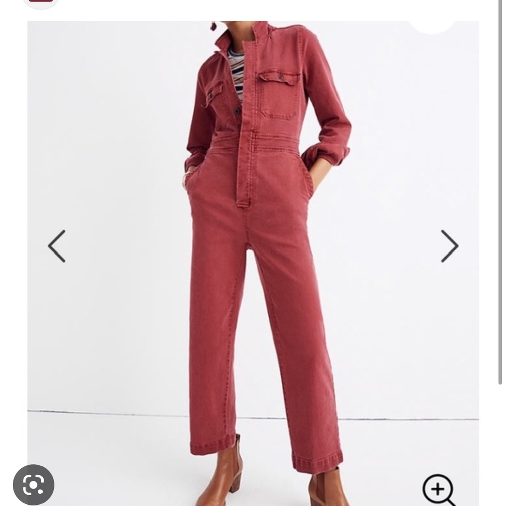 Madewell Jumpsuit Coveralls in Maroon in XS